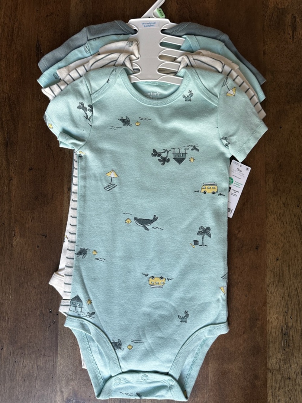 Carter's Beach Print Baby One-Piece Bodysuits